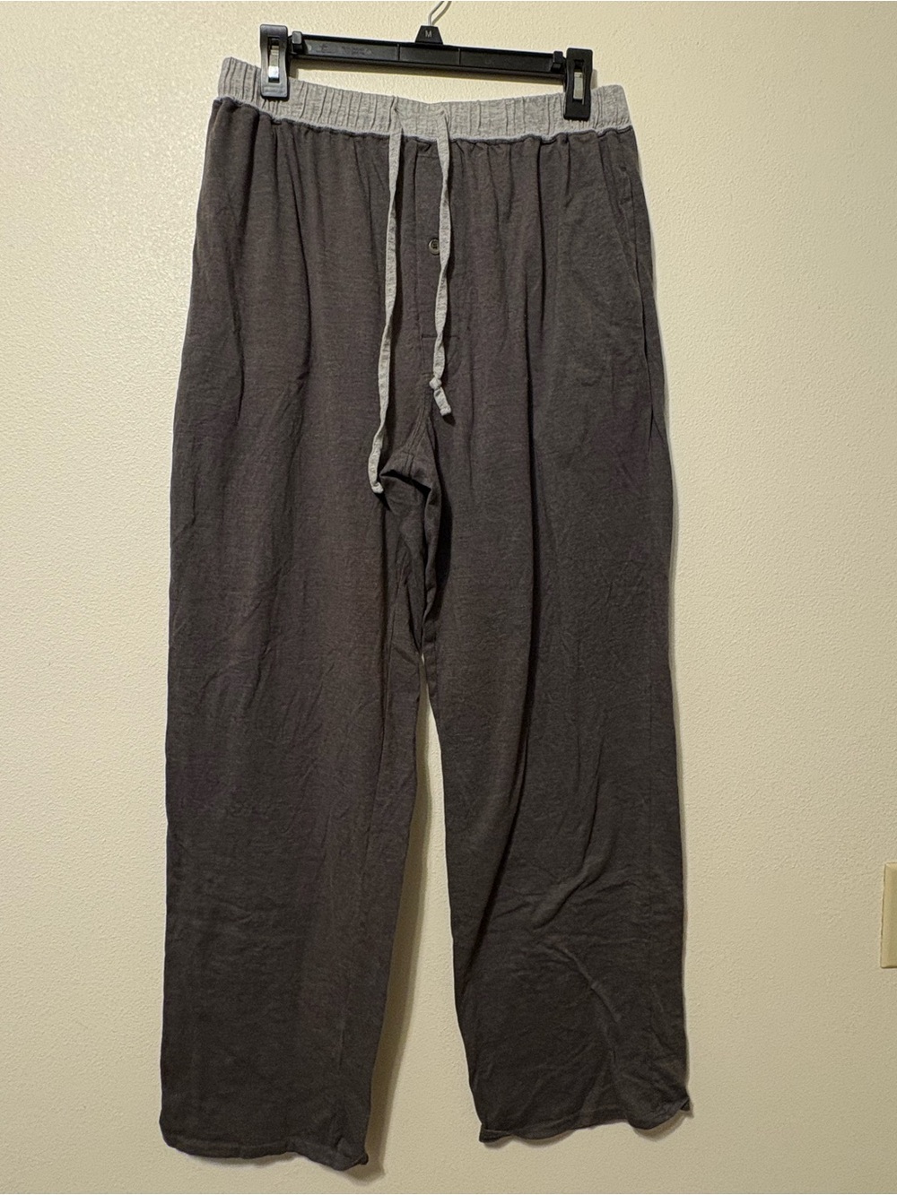 Puritan Dark Gray Men's Drawstring Lounge Pants with Light Gray Waistband